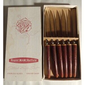 Vintage Regent Sheffield Forever Sharp Steak Knife Set 6
